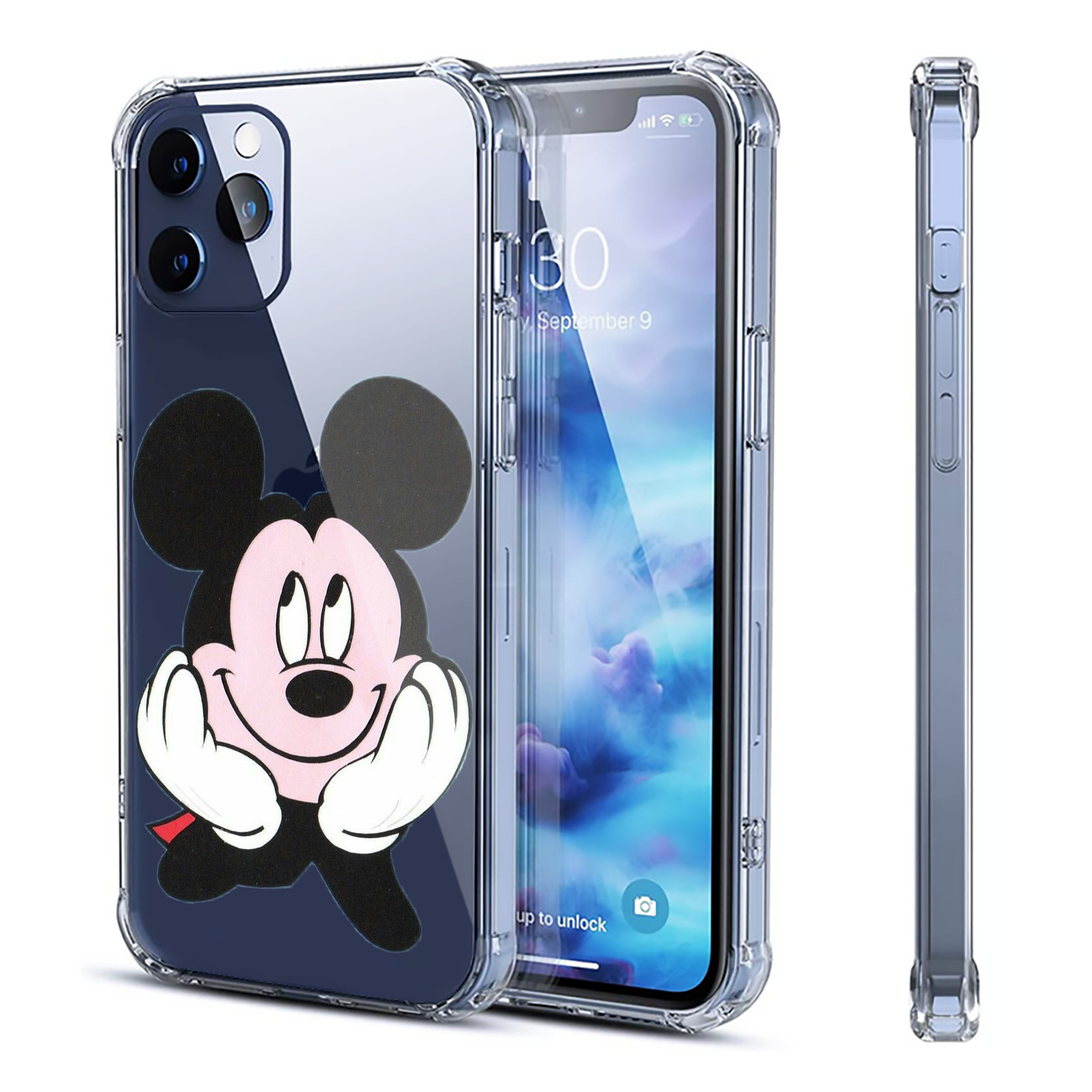 （画像用） ミッキーマウス Mickey Mouse 【iPhone 12シリーズ対応】透明スマホケース（クリアソフトケース）